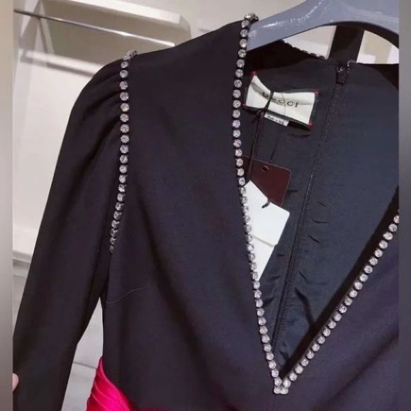 US 6 Gucci Bow Deco Crystal Embellished Dress - Picture 3 of 4